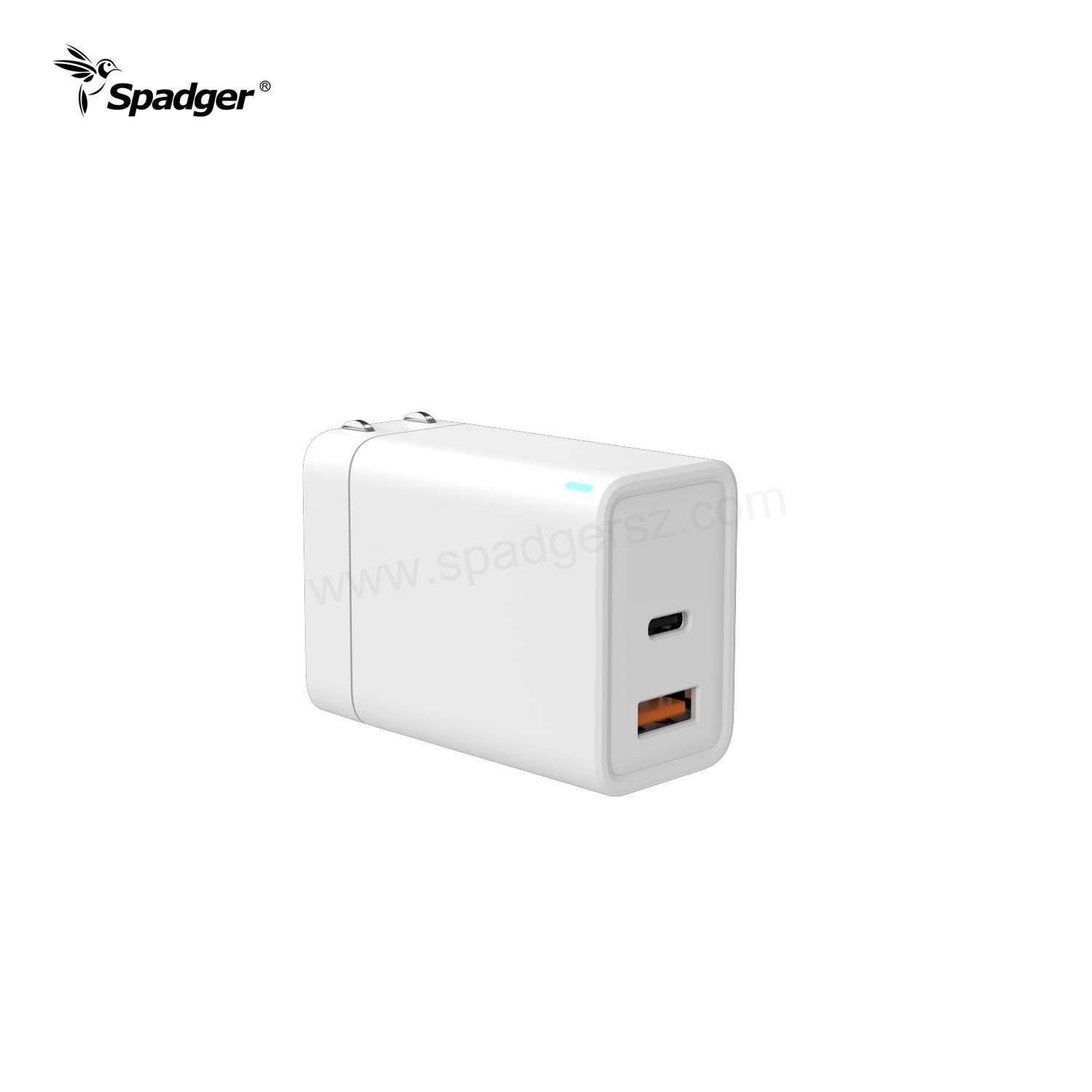 PD 65W 2*USB C+USB A Foldable GAN Charger 3-Port PD Fast Wall Charger Power Adapter Travel Adapters, for MacBook USB-C Laptops iPad Pro iPhone Galaxy and More