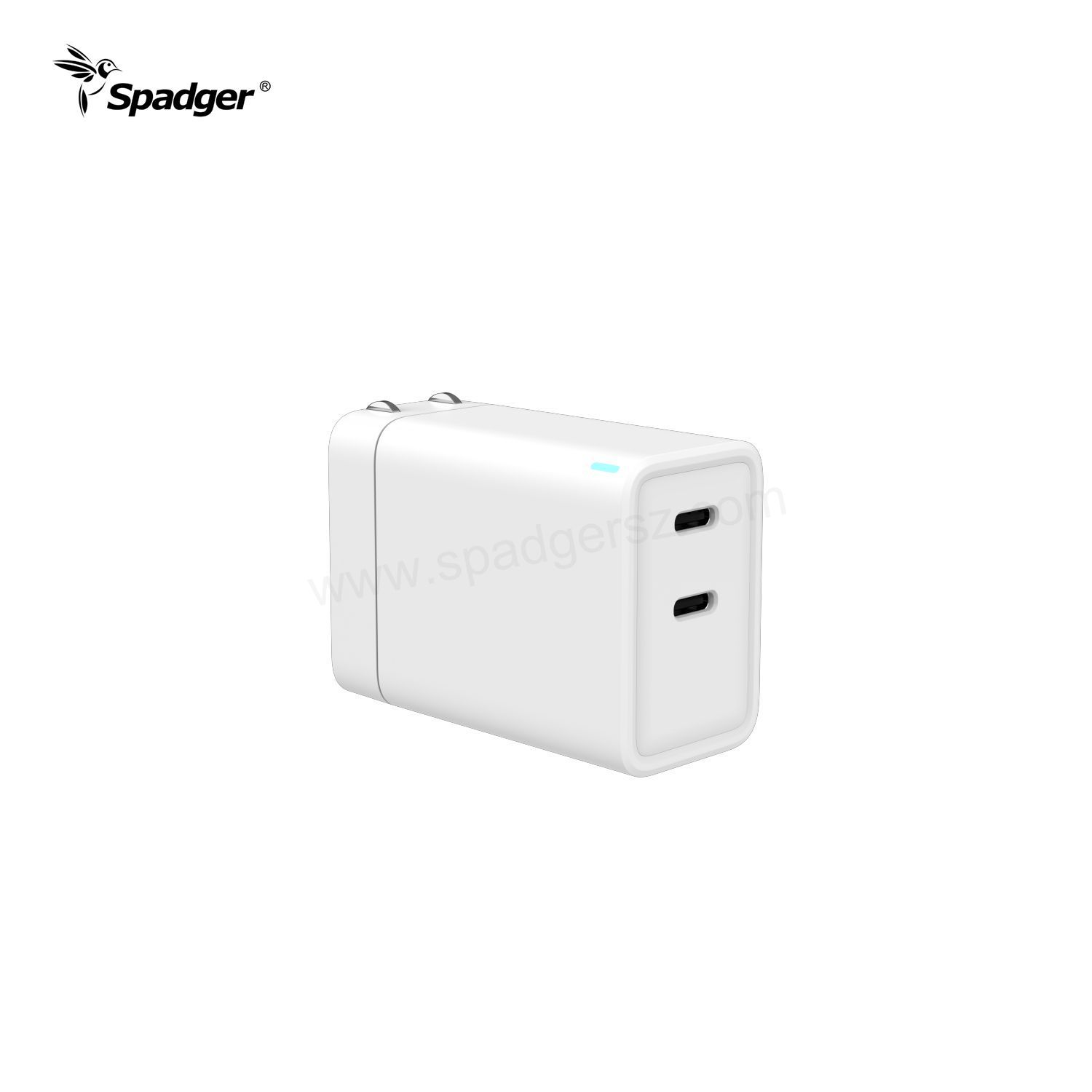 PD 65W 2*USB C+USB A Foldable GAN Charger 3-Port PD Fast Wall Charger Power Adapter Travel Adapters, for MacBook USB-C Laptops iPad Pro iPhone Galaxy and More